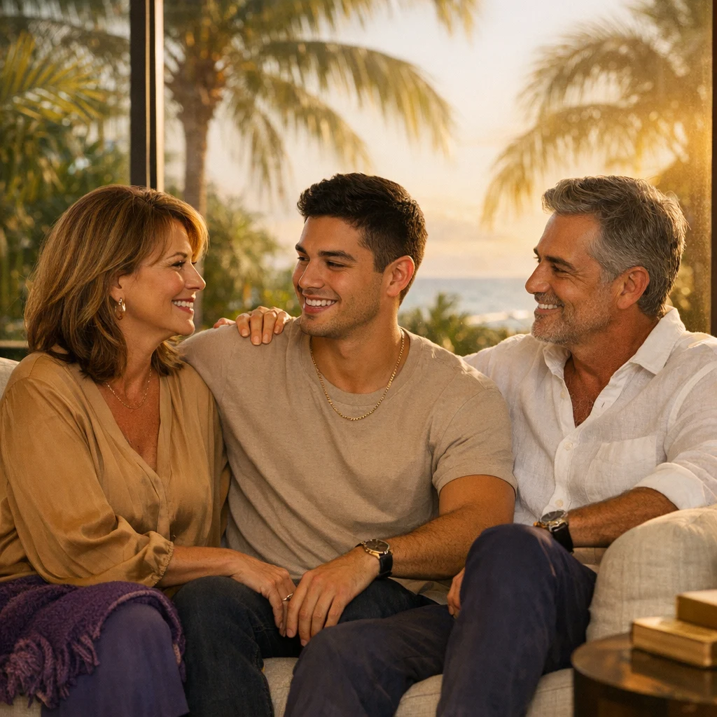 Family members supporting each other during mental health education session
