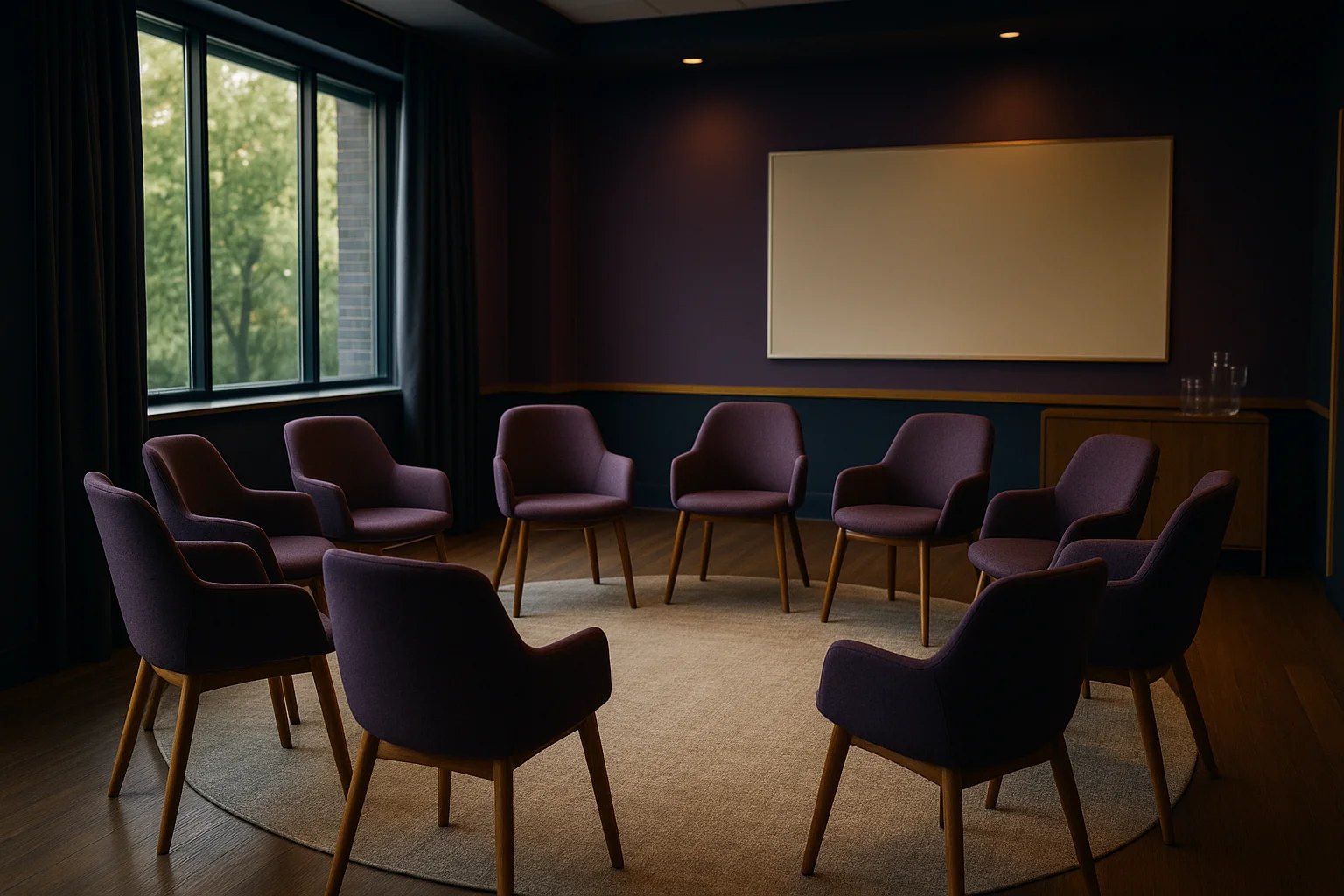 Structured group therapy session in partial hospitalization program